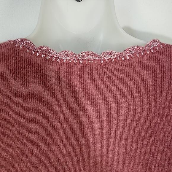 Saks Fifth Ave Folio Collection Cardigan Womens Large Wool Angora V Neck Button - Picture 9 of 12